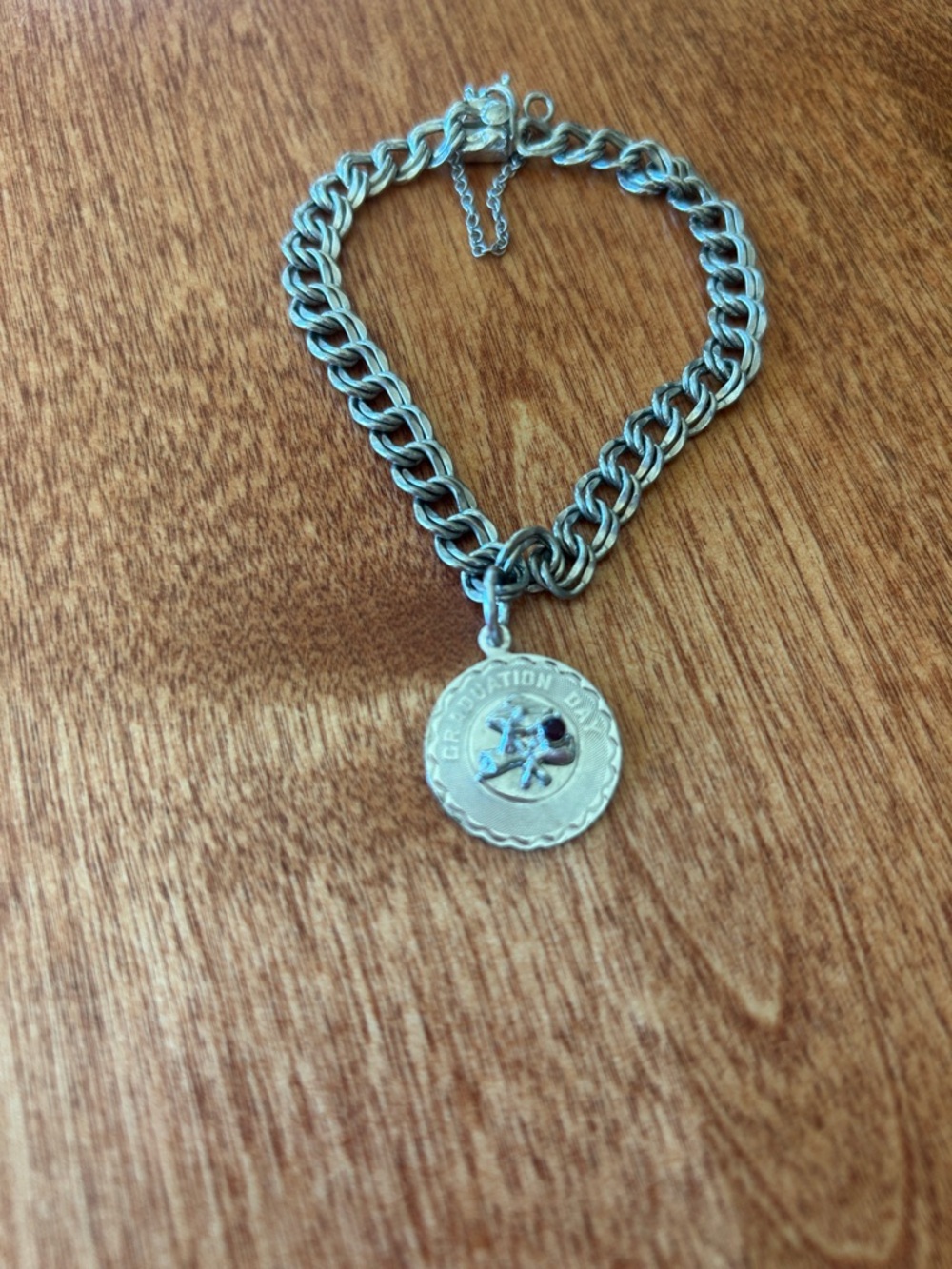 Vintage Sterling Silver Graduation Day Clasped Bracelet - Picture 2 of 8